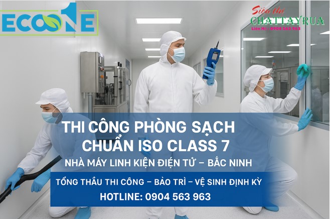 Vệ sinh phòng sạch thần tốc trong 96h – Dự án điện tử Bắc Ninh đạt ISO Class 7